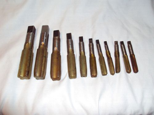 Lot of 11 NOS Vintage Wells Tool Co. pipe taps 1 inch 8, 14 too 3/8th 24