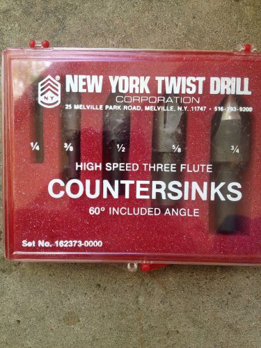 NYTD Set High Speed Three Flute Countersinks 60 Degree Included Angle