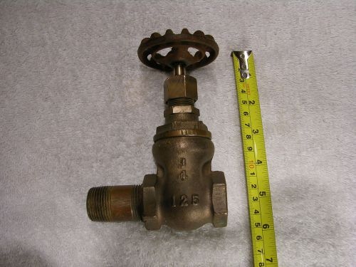 Vintage bronze 3/4&#034; gate valve   oic  125 for sale