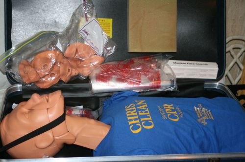 Chris Clean Chest  CPR Sanitary Training Manikin Armstrong Medical with supplies