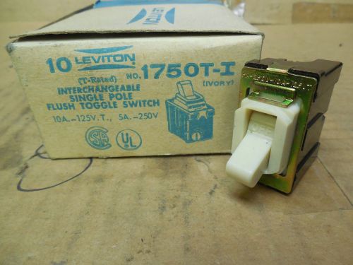 (10) Leviton Interchangeable 1P Flush Toggle Switch 1750T-I 1750TI 10 Amp 250V