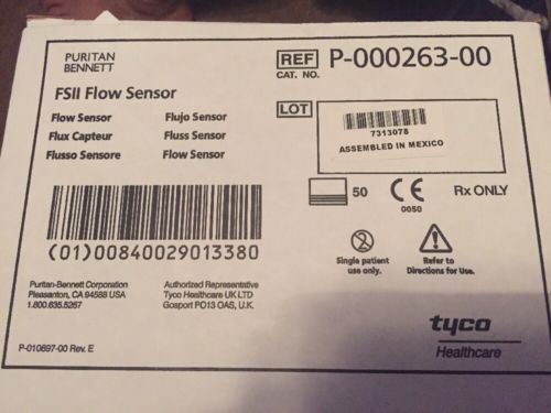 Case of 50 Puritan-Bennett FSII Flow Sensor REF: P-000263-00