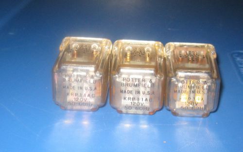 (LOT OF 3) 120V AC Relay    (2)     KRP11AG        (1)    KRP14A