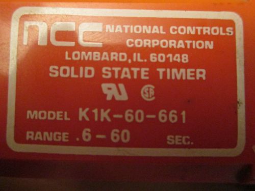 Ncc solid state timer relay k1k-10-661 .6-60 sec with idec socket for sale