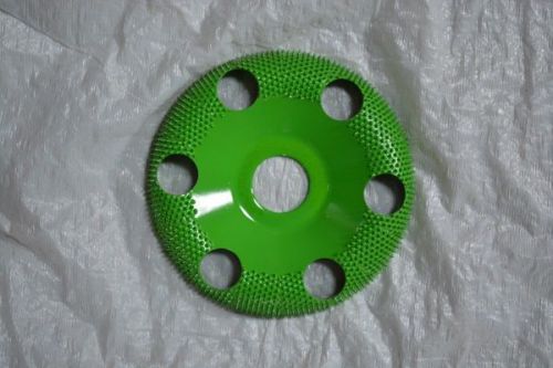 Saburr-tooth 4” donut wheels (round face) w/holes dw490h 7/8 bore green coarse for sale