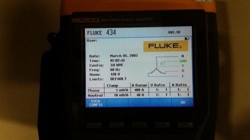 Fluke 434 3 Phase Power Quality Analyzer, Fresh Calibration,  1000:5 CT&#039;s