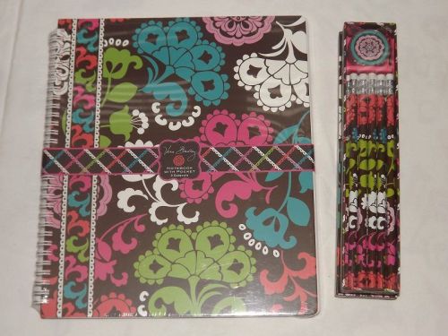 Vera Bradley Notebook and Pencil set with sharpener  in Lola