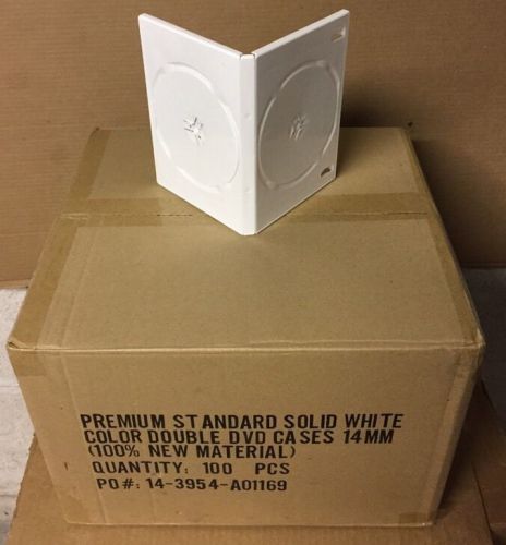 100 Premium Standard Solid White DVD Cases Brand New!