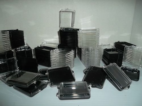 Lot of 25 Plastic Snaplock Hinged Storage Box Case Jewelry Coin 2 1/8&#034; x 1 3/4&#034;