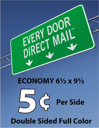 800 EDDM Every Door Direct Mail ECONOMY Size Double-Sided Full Color