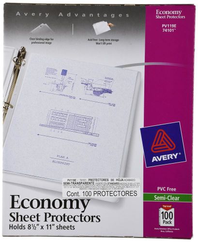Avery Economy Semi-Clear Sheet Protectors  Acid Free Box of 100 (74101)
