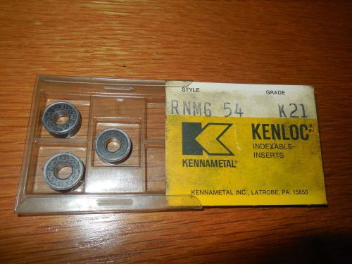3 Kennametal Round Shaped Carbide Inserts RNMG 54 Grade K21  Free USA Shipping!