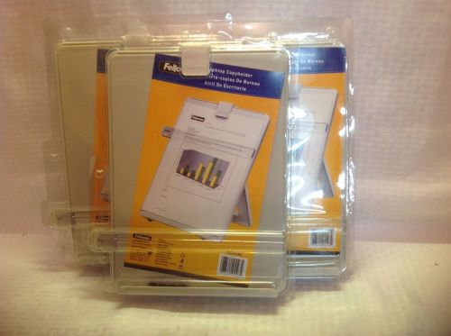 Lot of 3 fellowes non-magnetic desktop office paper typing copyholder crc 21103 for sale