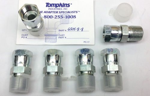 TOMPKINS 6505-8-8 3/4-16 FE SWIVEL TO 1/2-14 MALE PIPE ADAPTER (SET OF 6) NEW