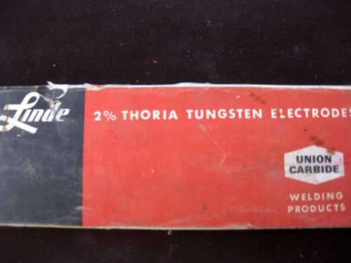 8 Pack Linde Tungsten TIG Welding Electrode 3/16&#034; x 12&#034; 2% Thoriated Red Rod