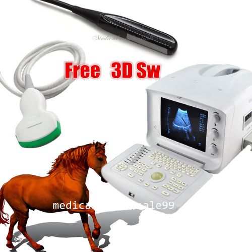 Vet livestock ultrasonic ultrasound machine 3.5 mhz convex+trans-rectal 2 probe for sale
