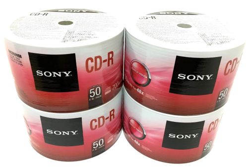 200 Sony CD-R Logo CDR 48x Blank Recordable Disc Media 80Min 700MB Shrink Wrap