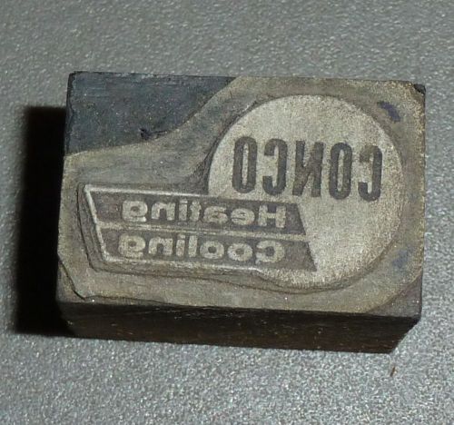 Printing Press Ink Stamp Block wood metal conco heating &amp; cooling vintage