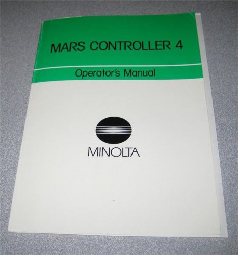 Operator&#039;s Manual Minolta Microfilm Mars Controller 4