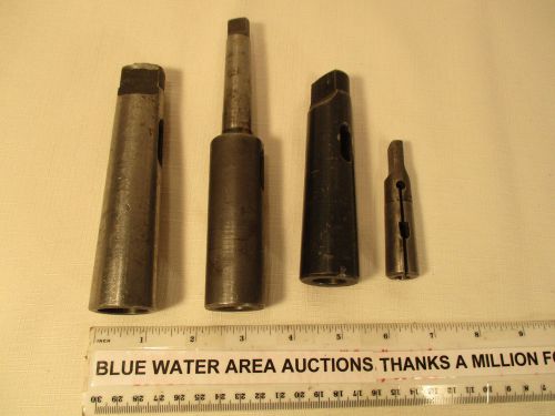 (4) morse taper drill sleeves, # 2 to # 2 extension, # 2 x # 4, # 3 x # 4, # 2 t for sale