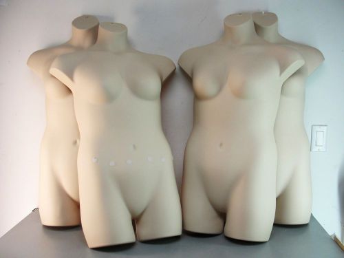 Lot 4 female hanging mannequin full torso women front half dress form display fl for sale