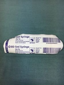 Bd 5ml syringe slip tip box of 125 ref. 309647* for sale