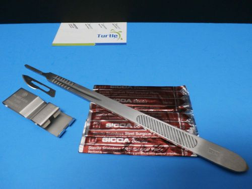 Scalpel Handle #4L with Blade #23 &amp; Blade Remover Surgical Veterinary Instrument