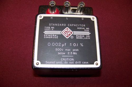 Set of 3 gr capacitor standards,.002,.02,.20 uf .1% 500v good working condition. for sale