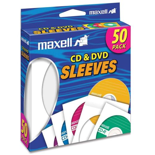 Maxell Cd-400 Cd/Dvd Sleeves (50-Pack) - Sleeve - Slide Insert - White