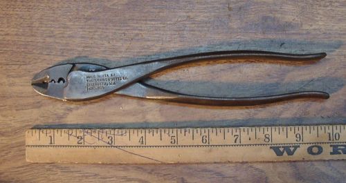 Old used tools,thomas &amp; betts sta-kon lug terminal pliers,9-11/16&#034;,excellent for sale