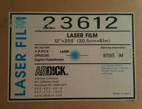 Laser Film 12&#034; x 200&#039; DPM2340 Digital PlateMaster 23612 one roll. Great price.