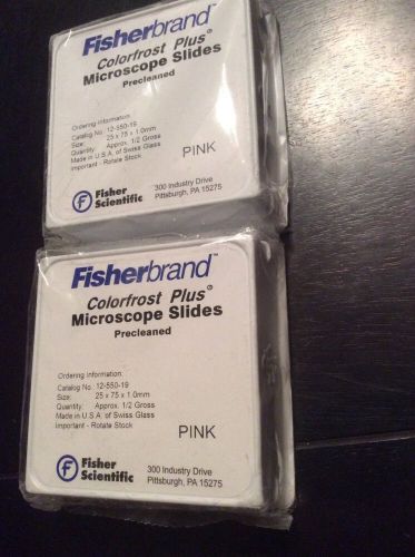 Fisherbrand Colorfrost Plus Microscope Slides, Pink 12-550-19, 144 Piece(2 Pack)