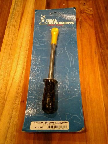 Ideal instruments trocar wooden handle &amp; plain cannula  new!! 8703c for sale