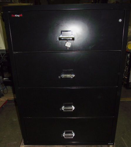 Fireking fireproof lateral file cabinet 4-drawer 38&#034;  (black) #9 - 4mo warranty for sale