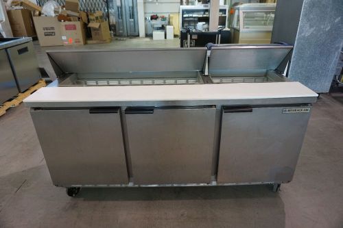 Beverage-air spe72-18 72&#034; three door refrigerated salad / sandwich prep table for sale