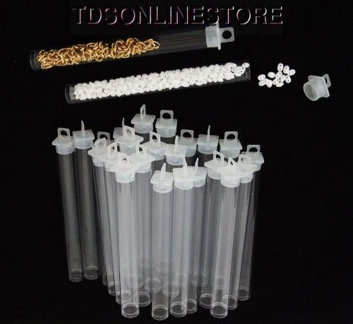 Package of 100 Round Clear Plastic Storage Tubes 5&#034; Tall