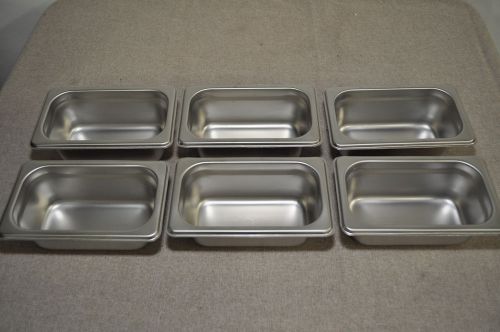 6X Browne-Halco STT Anti-Jam Steam Table Pans, 1/9 Size, 2.5&#034; deep.