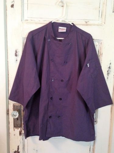Purple Chef Coat by Uncommon Threads Size XL, 3/4 Sleeve w/2 Pockets