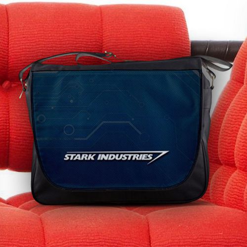 Stark industries, tony stark corporation nylon messenger sling notebook bag for sale