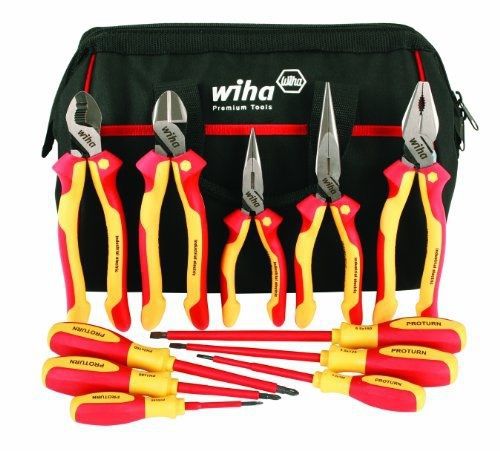 Wiha 32390 insulated pliers, cutters &amp; drivers. 1000 volt, in canvas tool bag, for sale