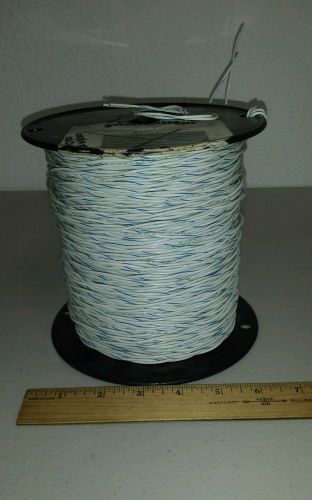 (500 FT Spool) Janor Wire M27500-16SD2U00 White &amp; Blue Spiral Twisted Wire 16AWG