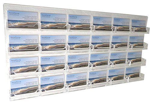 Source One 24 Pocket Wall Mount Business Card holder Display, Clear