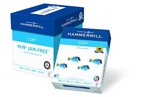 Hammermill Copy Paper, 20lb, 8-1/2 x 11, 92 Bright, 3000 Sheets/4 Ream Case