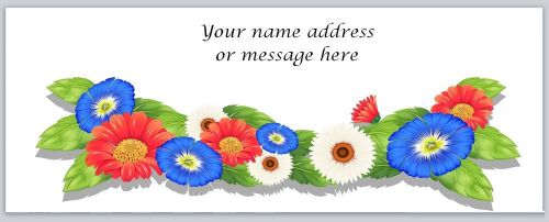30 Personalized Return Address Labels Flowers Buy 3 get 1 free (bo381)