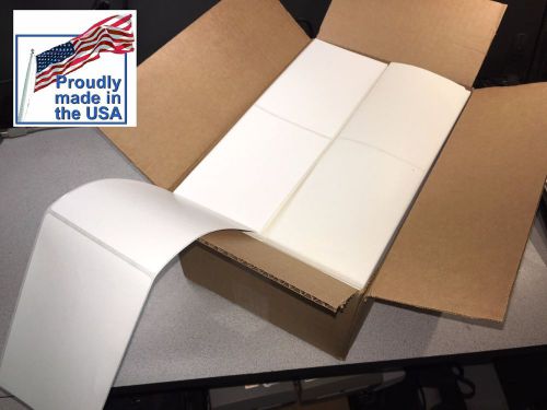 4&#034; x 6&#034; Thermal Shipping Fanfold 4000 Labels Zebra Printer Made In The USA