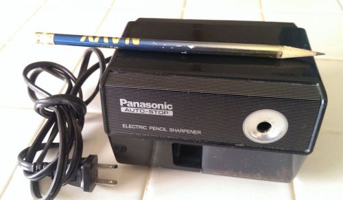 Vintage 80&#039;s Panasonic Auto-Stop Electric Pencil Sharpener KP-110 Black TESTED!