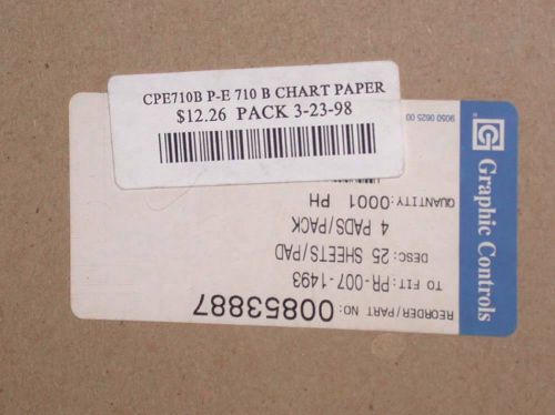 3x Pads Graphic Controls Recording Charts Paper CPE710B fit PR  007-1493 freeS