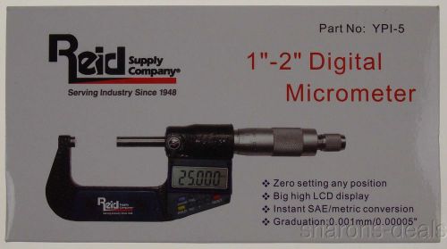 Reid Digital Micrometer 1-2&#034; 25-50mm YPI-5 Graduation 0.0001mm/0.00005&#034; Case NEW