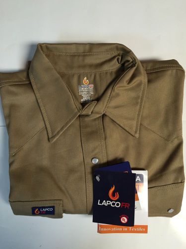 Lapco 9oz Flame Retardant Khaki Work Shirt 17 1/2 X 35&#034; XLarge