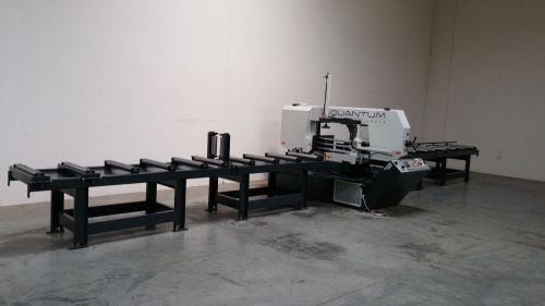 1 QUANTUM SPECIAL 650 DI BAND SAW RIGHT AND LEFT ROLLER TABLE 18&#034; O.D. CUTTING